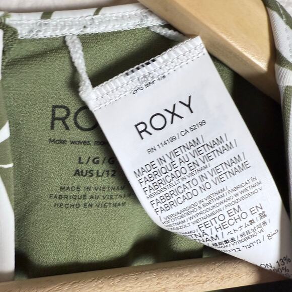 Roxy Warm Sand Long Sleeve One Piece Swimsuit in Palm Tree Dreams Size Large - Picture 11 of 13